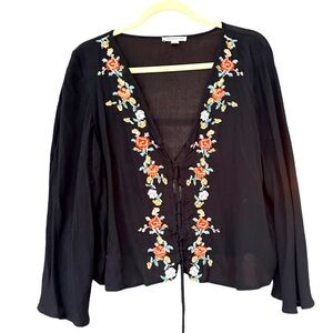 American Eagle Black Boho Blouse Large